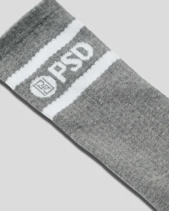 PSD Socks*3 Pack - Logo Stripe Crew - Gray