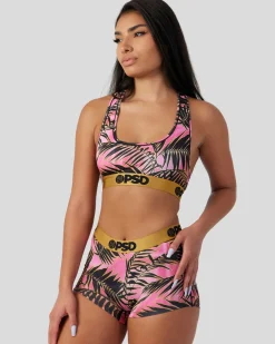 Women PSD Sports Bra|Core Standard*Katya Henry - Silk Palms