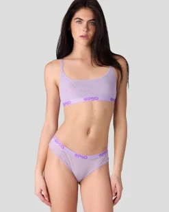 Women PSD Scoop Bralette|Mesh*Mesh - Solid Lavender