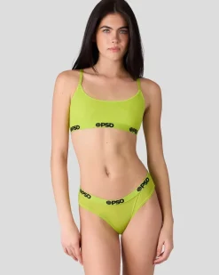 Women PSD Scoop Bralette|Mesh*Mesh - Solid Yello Pop