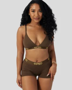 Women PSD Triangle Bralette|Modal Blend*Modal Solids - Cocoa