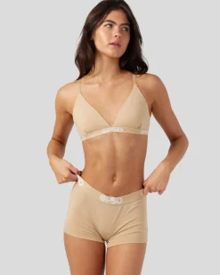 Women PSD Triangle Bralette|Modal Blend*Modal Solids - Sand