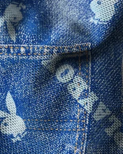 Women PSD Scoop Bralette|Mesh*Playboy - Denim Mesh