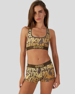 Women PSD Sports Bra|Core Standard*Playboy - Graffiti Luxe
