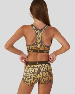 Women PSD Sports Bra|Core Standard*Playboy - Graffiti Luxe