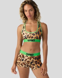 Women PSD Sports Bra|Core Standard*Playboy - Leopard Pop