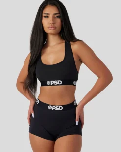 Women PSD Sports Bra|Core Standard*Solids - Black