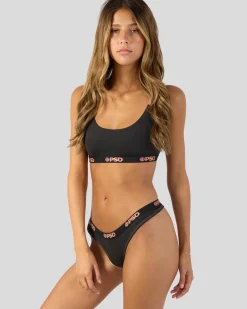 Women PSD Thongs|Core Standard*Solids - Black Bling