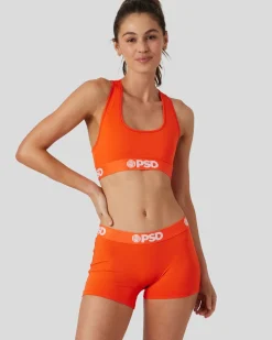 Women PSD Sports Bra|Core Standard*Solids - Tangerine