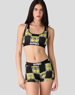 Women PSD Sports Bra|Core Standard*SpongeBob SquarePants - Check