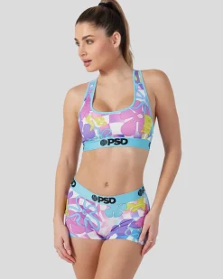Women PSD Sports Bra|Core Standard*Spongebob Squarepants - Neon Check
