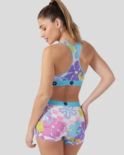 Women PSD Sports Bra|Core Standard*Spongebob Squarepants - Neon Check