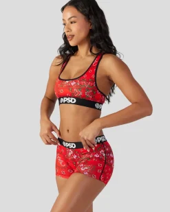 Women PSD Sports Bra|Core Standard*Strawberry Shortcake - Bandana