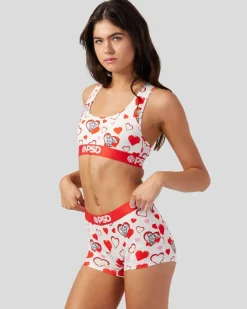 Women PSD Sports Bra|Core Standard*Strawberry Shortcake - Berry Heart