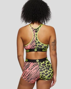 Women PSD Sports Bra|Core Standard*Warface Neon Cats Red